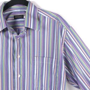 St. Croix MADE IN ITALY🇮🇹 Multicolor Striped Long Sleeve Button Up Shirt MEDIUM